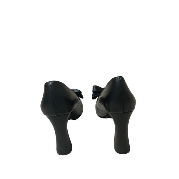 Mojo Moxy Women's Size 7.5 Sophia Pumps Bow Detail Black Leather EUC 4 Inch Heel - Picture 8 of 8